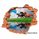 Caballos y su reflejo