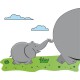 Elefantito con su mamá