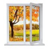 fotomural ventana otoño